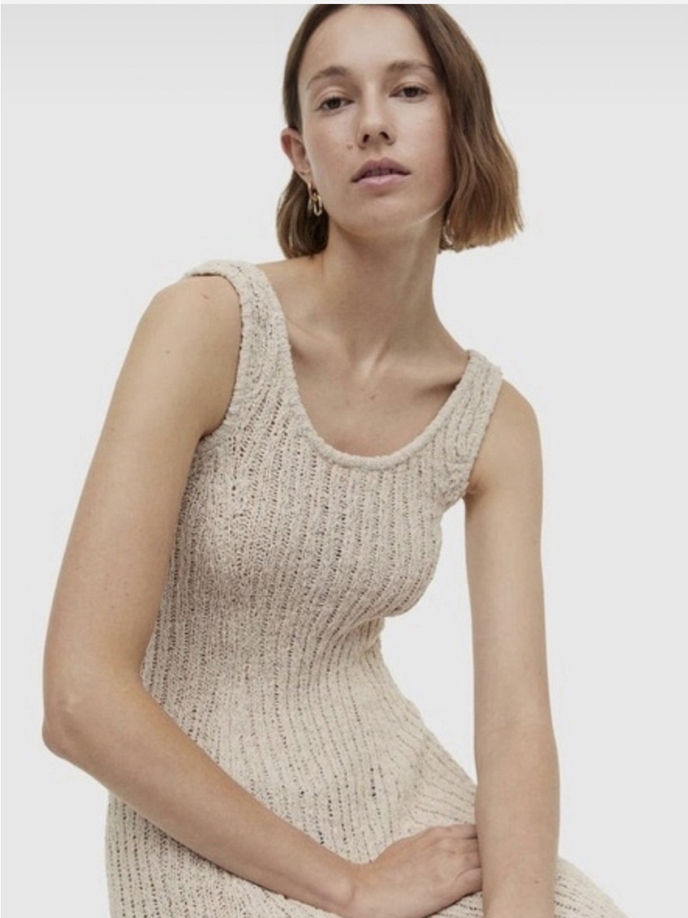 DISSH Beige Ribbed Maxi Dress